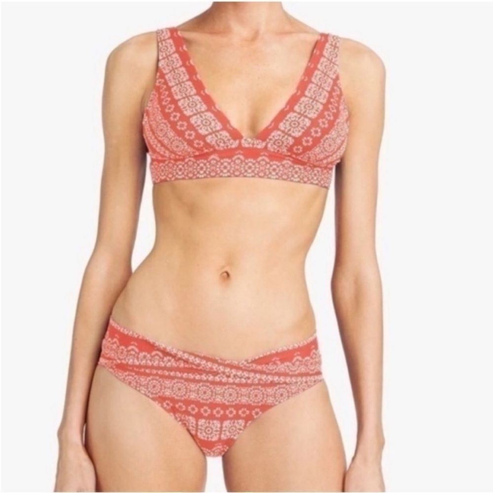 Robin Piccone Red Patterned Bikini Bottom